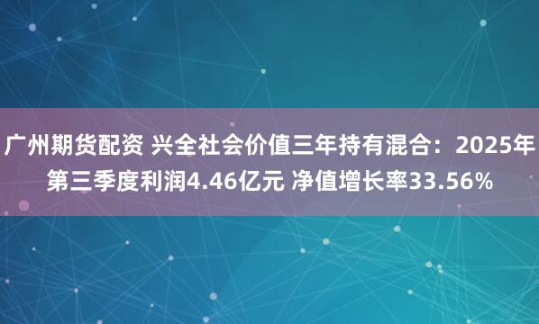 广州期货配资 兴全社会价值三年持有混合：2025年第三季度利润4.46亿元 净值增长率33.56%